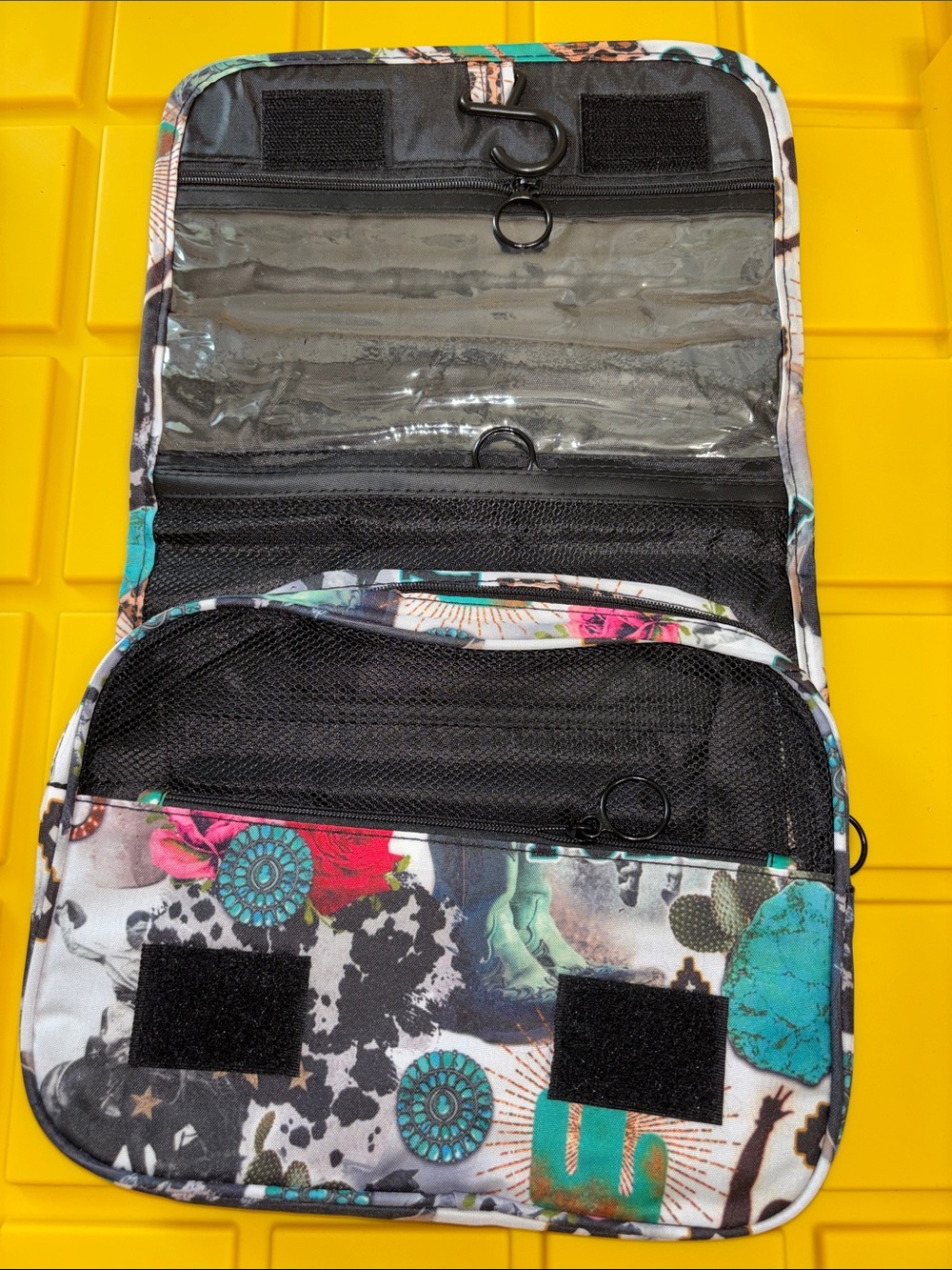 Floral Turquoise Travel Hanging Toiletry Bag for Women